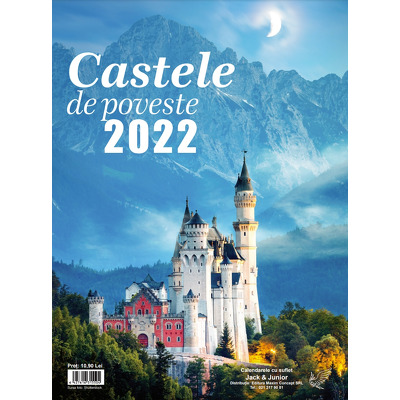 Calendar triptic de perete cu castele de poveste, pe anul 2022