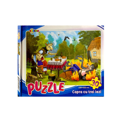 Capra cu trei iezi. Puzzle cu 30 de piese