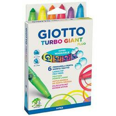 Carioca super lavabila, varf 7.5mm, 6 culori fluorescente/cutie, GIOTTO Turbo Giant Fluo