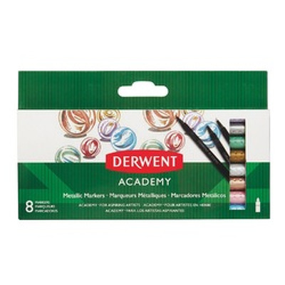 Carioci Academy, varf ascutit, 8 buc/set, culori metalizate