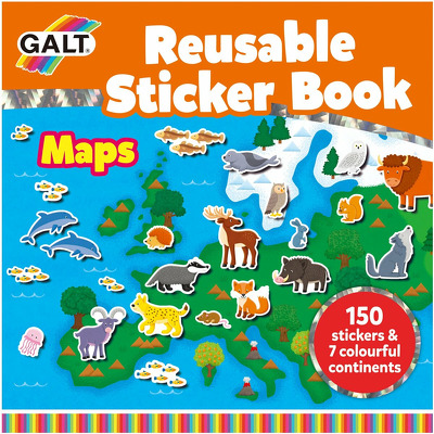 Cartea mea cu stickere - Harta - 150 stikers and 7 colourful continents