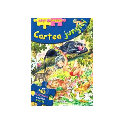 Abti-Puzzle. Cartea junglei - cu 40 de abtibilduri in forma de puzzle