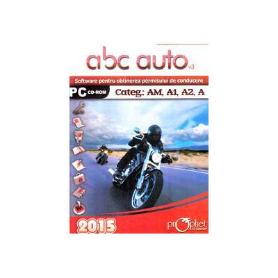 CD, Software pentru obtinerea permisului de conducere, ABC Auto v.3.0 - Categoriile AM, A1, A2, A - Actualizat 2015