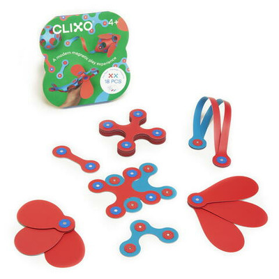 Clixo joc magnetic de construit - Itsy Flamingo si Turcoaz (18 piese)