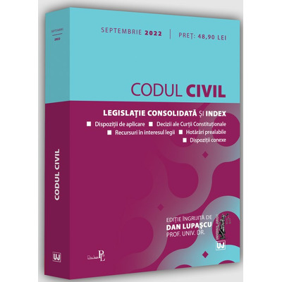 Codul civil (septembrie 2022). Editie tiparita pe hartie alba