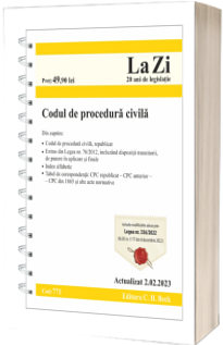 Codul de procedura civila. Cod 771. Actualizat la 2.02.2023