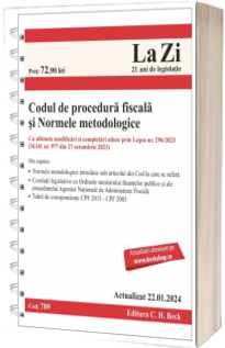 Codul de procedura fiscala si Normele metodologice de aplicare. Cod 789. Actualizat la 22.01.2024