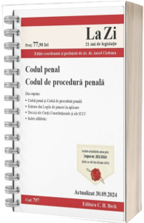 Codul penal si Codul de procedura penala. Cod 797. Actualizat la 30.09.2024