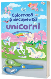 Coloreaza si decupeaza Unicorni (blue)