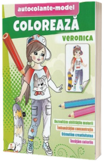 Coloreaza Veronica. Autocolante model