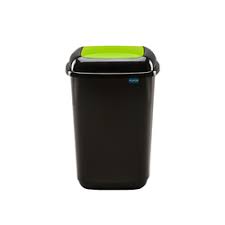 Cos plastic pentru reciclare selectiva, capacitate 45l, PLAFOR Quatro - negru cu capac verde