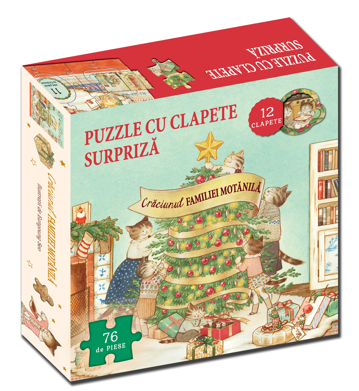 Craciunul familiei Motanila -  carte + puzzle