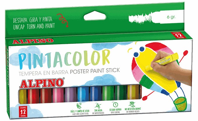 Creioane Tempera 12 culori/cutie, Alpino PintaColor