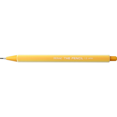 Creion mecanic Penac The Pencil, rubber grip, 1.3 mm, varf retractabil, corp galben deschis