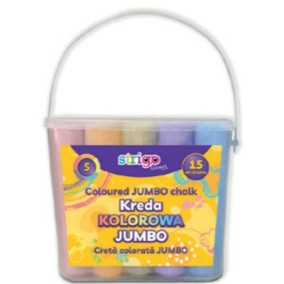 Creta Strigo colorata Jumbo, 15 buc, 5 culori in galetusa SSC395