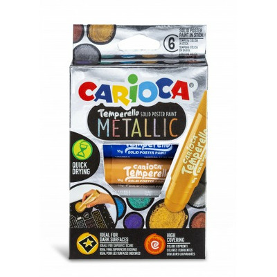 Culori tempera 6c solide, Metalice, Carioca