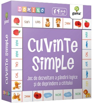 Cuvinte simple - Joc de dezvoltare a gandirii logice si de deprindere a cititului (Colectia Domino 4-6 ani)