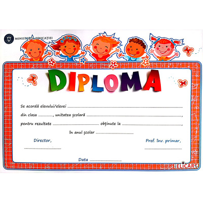 Diploma pentru ciclul primar (copii veseli)