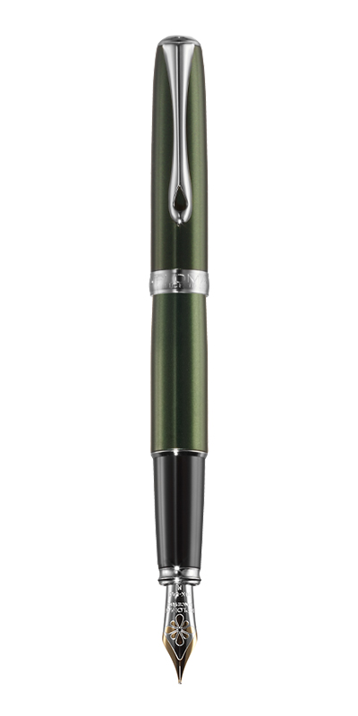 Diplomat Excellence A - Evergreen Chrome - stilou cu penita M, aurita 14kt.