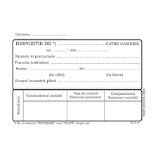 Dispozitie plata casierie autocopiativ, A6, 50 set/carnet