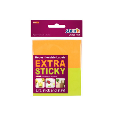 Etichete autoadezive 51 x 88 mm, 2 x 30 etichete/set Stickn Extra sticky label - neon asortate