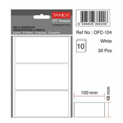 Etichete autoadezive albe, 48 x 100 mm, 80 buc/set, TANEX