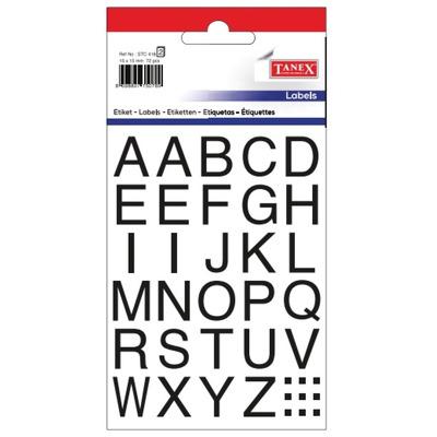 Etichete cu litere, A-Z, 15 x 15 mm, 72buc/set, Tanex