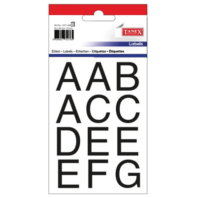 Etichete cu litere, A-Z, 25 x 25 mm, 35buc/set, Tanex - bold