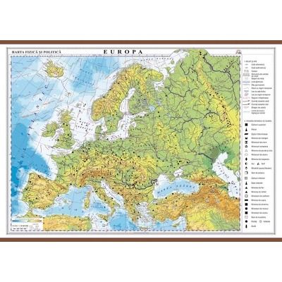 Europa. Harta fizica si politica 1400x1000 mm *** EURODIDACTICA