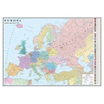 Europa. Harta politica. Harta de contur, 600x470 mm, fara sipci