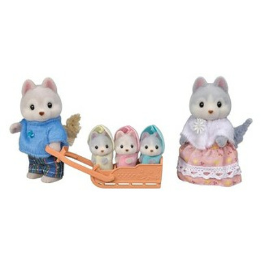 Figurine Sylvanian Families - Familia Catelusilor Husky