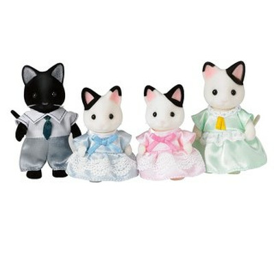 Figurine Sylvanian Families-Familia Pisicutelor Tuxedo