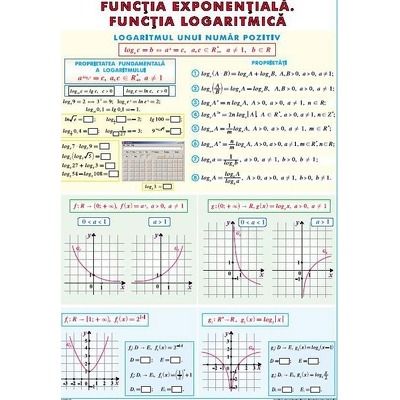 Functia exponentiala. Functia logaritmica. Integrala definita. Plansa