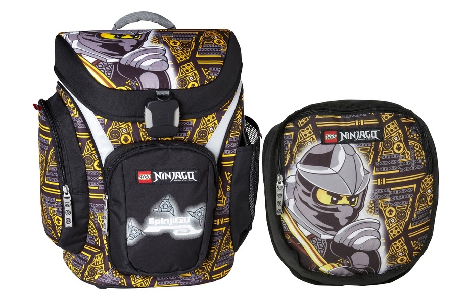 Ghiozdan scoala Explorer cu  sac sport, Lego Core Line - design negru NinjaGo Cole