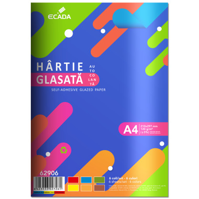 Hartie glasata autocolanta 6 file/set