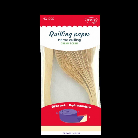 Hartie quilling 42.5X0.5 cm 100/set Daco HQ100C crem