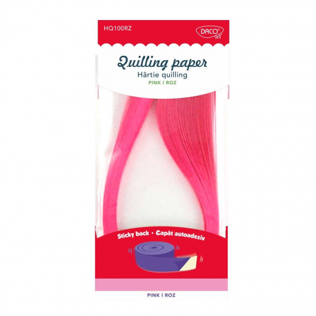 Hartie quilling 42.5X0.5 cm 100/set Daco HQ100RZ roz