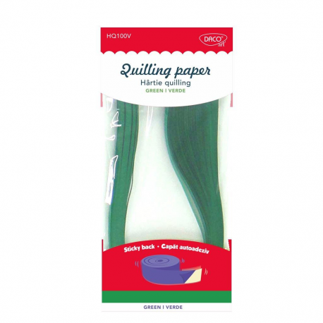 Hartie quilling 42.5X0.5 cm 100/set Daco HQ100V verde