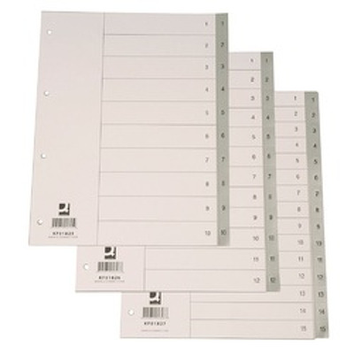 Index plastic gri, numeric 1-10, A4, 120 microni