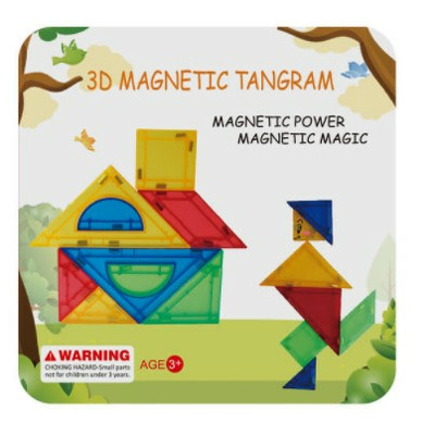 Joc de constructie magnetic - Tangram (7 piese)