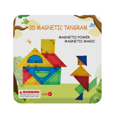 Joc de constructie magnetic - Tangram (9 piese)