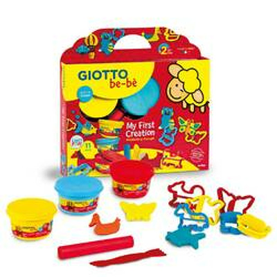 Kit plastilina dough 3 culori x 100 grame si ustensile modelaj, GIOTTO be-be My First Creation