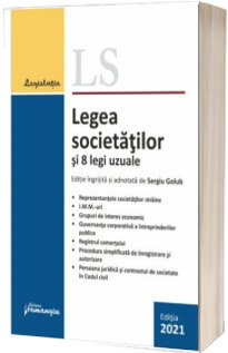 Legea societatilor si 8 legi uzuale. Actualizata 5 septembrie 2021