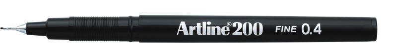 Liner Artline 200, varf fetru 0.4mm - negru