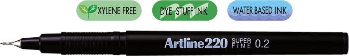 Liner Artline 220, varf fetru 0.2mm - negru