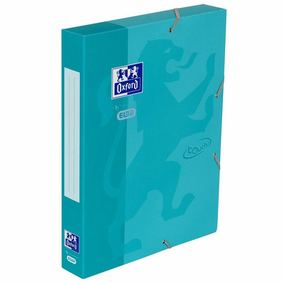 Mapa carton cu elastic, 45mm latime, Oxford School Touch - turcoaz