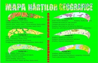 Mapa geografia romaniei - 6 planse A3 pliate plastifiate