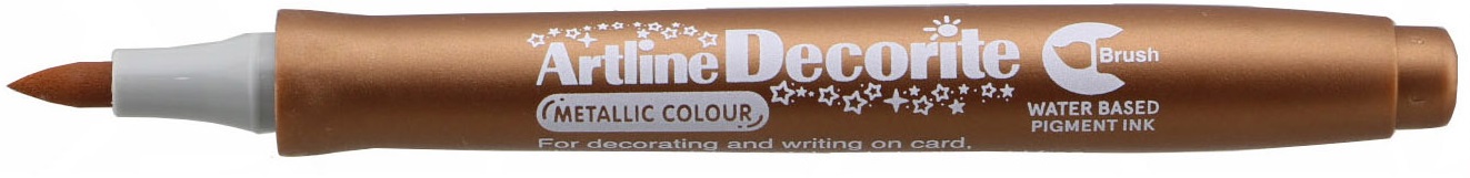 Marker Artline Decorite, varf flexibil (tip pensula) - bronz