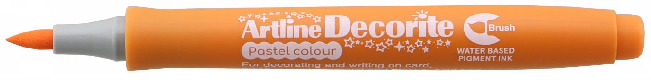 Marker Artline Decorite, varf flexibil (tip pensula) - orange pastel