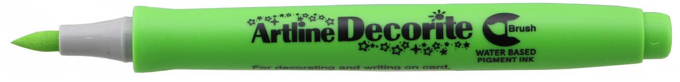 Marker Artline Decorite, varf flexibil (tip pensula) - vernil